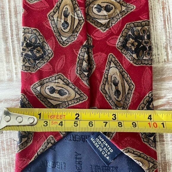 Liberty of London Red and Gold Medallion Tie - Picture 5 of 6